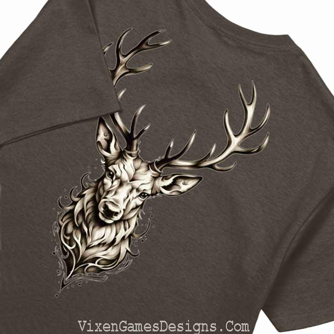 Fierce Stag T-shirt back view of shirt