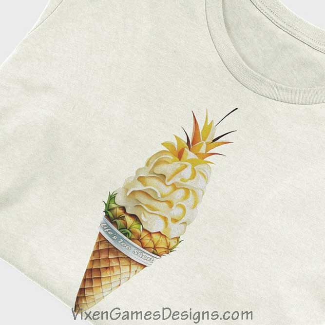 Life's Too Short Pineapple Ice-cream T-shirt for swingers