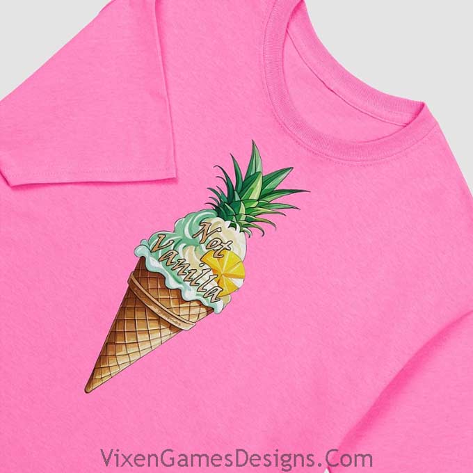 Not Vanilla Ice-cream cone T-shirt for pineapple couples