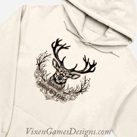 Stag Husband Black and Gold Design Hoodie example 