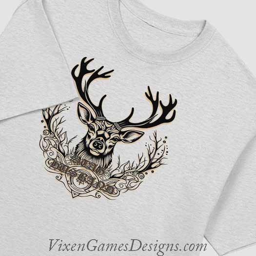 Stag Husband Black and Gold Design T-shirt