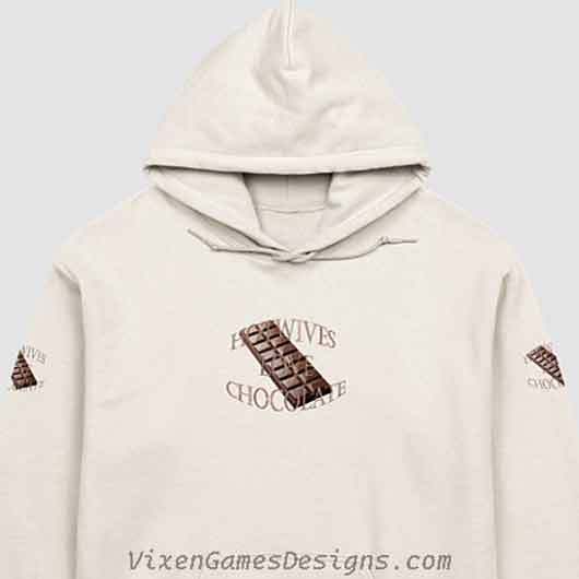 Hotwives Love Chocolate Hoodie and shirt design from Vixen games.