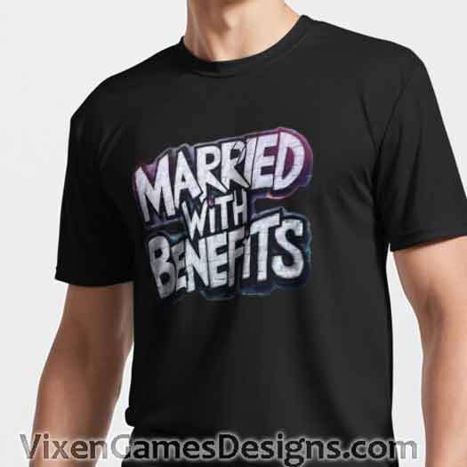 Graffiti style Married with benefits T-shirt in black